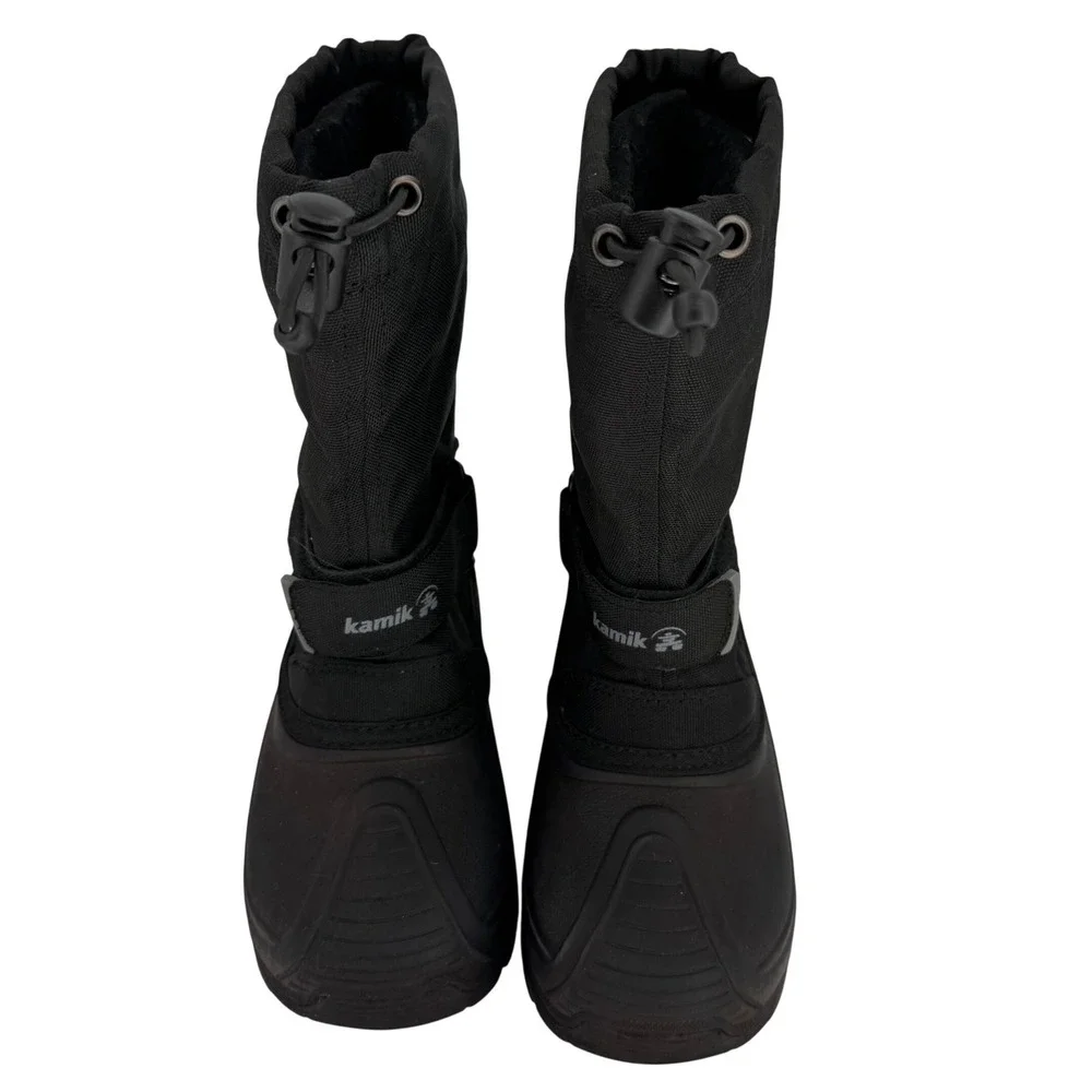 Kamik Kids Waterproof Winter Snow Boots Black Insulated Felt‎ Lined Size 12